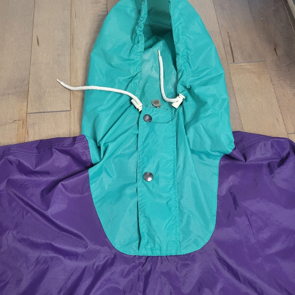 Vintage K-way packable pink green and purple color block windbreaker size Large - Picture 5 of 16